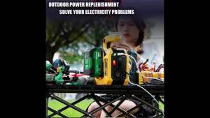 500W Pure Sine Wave 18V to 120V/220V Power Inverter with LED Light Outdoor Camping Compatible with Dewalt 18V Battery