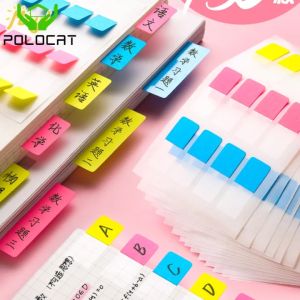 Polocat 120 Sheets Index Sticky Notes PET Transparent Washable Classification Label Reusable Index Stickers Office Supplies