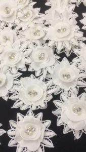 3D DIY Flower Patch Fabric Flower Rhinestone Pearl Flower Embroidery Flower Wedding Bunga Hiasan Tampalan Bunga Decorate