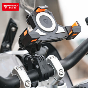 MOTOWOLF Motorcycle Phone Holder Accesorios Moto USB Wireless Charging Shockproof Stable Adjustable Quick Lock Stand for nmax for kawasaki for bmw