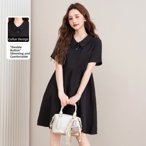 BALENO | POLO Collar Short Sleeve Midi Pleated Dress