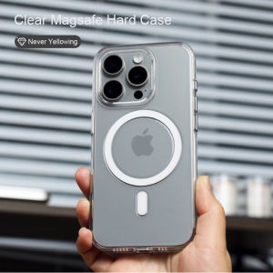 High Quality Crystal Clear Magsafe Magnetic Phone Case For iPhone 16 15 14 Pro Max Anti-yellowing Transparent Hard Cover For iPhone 16 Pro Max Luxury Shockproof Protective Casing