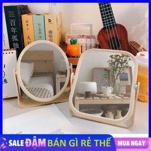 GƯƠNG TRANG ĐIỂM ĐỂ BÀN HÌNH TRÒN - HÌNH VUÔNG Lúa Mạch Kiểu Dáng Hàn Quốc - Gương Soi Công Chúa 2 Mặt Xoay 360 Độ Decor Để Bàn Xinh Xắn - Gương Để Bàn Di Động Hai Mặt