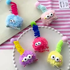Funny And Ugly Doll Hair Clip 2024 New Children's Hair Accessories Children's Cute Cartoon Plush Hair Clip