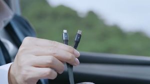 Bộ Tẩu Sạc Baseus Enjoyment Retractable 2 in 1 Car Charger 30W CGTX000001 Kèm Cáp Dây Rút 2 Đầu Type C + Lightning