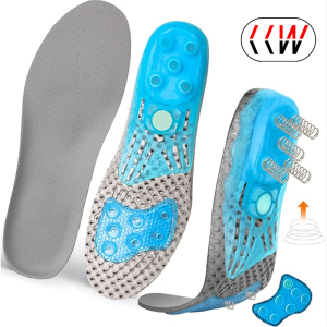 CCW 1Pair Silica Gel Sport Shoe Insole Spring Cushioning Shock Absorption Shoe Insert
