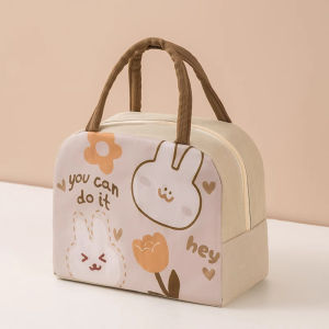 Cute Thickened Waterproof Lunch Box Bag Portable Cartoon Insulated Meal Bag for Students And Office Workers