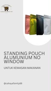 standing pouch full colour ziplock alumunium foil Food grade kemasan alumunium warna [50 Lembar]