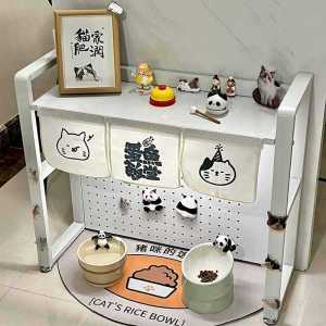 Cat Late Night Canteen Set Fence Cart Cat Dog Pet Pad Drinking Bowl Shelf Toy Decoration Feeding Rack