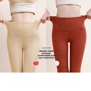 miiow | Womens Fleece Lined Silk Autumn Pants Thermal Wool Blend Base Layer Trousers Long Pants For Fall And Winter Wear