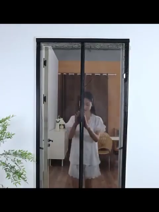 Folding Screen Door Mosquito Mesh Door Anti Insect Space Saving Magnetic Door Punch-Free Self-Adhesive for Home Kitchen Bedroom Balcony Durable and not damaged