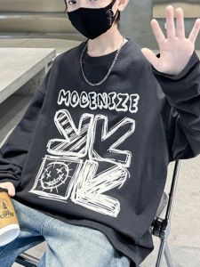 Boys Long Sleeve Cotton T-Shirt round Neck Pure Cotton Spring Autumn New Style Casual Fashionable Kids Clothing Male Children