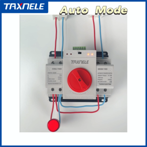 TAXNELE Dual Power ATS 2P 63A 125A Dual Power Automatic Transfer Switch AC 230V MCB Auto Changeover Switch Circuit Breakers