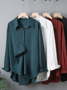 Spring Autumn Chiffon Blouse for Women New Style Long Sleeve Mid-Length Fashionable Loose Fit Large Size Clothing Underwear