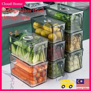Kitchen food container refrigerator storage box kitchen refrigerator transparent storage box frozen sealed fresh-keeping box stackable vegetable and fruit food storage rack