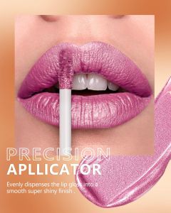 Metallic Glitter Purple Lip Gloss Shimmer Matte Lip Stain Transfer-Proof Multi-Use Pearlescent Liquid Eyeshadow Shiny Makeup