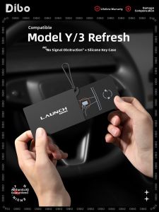 Tibor Silicone Key Cover for Tesla Refreshed Model Y/3 Card Protection Decoration Accessories Car Interior Personal Item