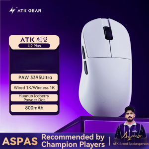 NEW ATK U2 V2 Mini Ultimate Wireless Gaming Mouse Tri-model Lightweight PAW3950Ultra 8KHz 500mAh Custom Ergonomic E-sports Mouse