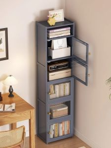 XUNHUAI | Multi-layer Dustproof Deepened Narrow-space Friendly Bookshelf with Door Simple Bookcase