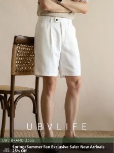 UBV | Linen Breathable Quick-Dry Single Button Shorts Men