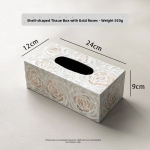 Nordic Style Shell Shaped Tissue Box Natural Mother of Pearl Living Room Decorative Accessories Square Shape Countertop Storage Box