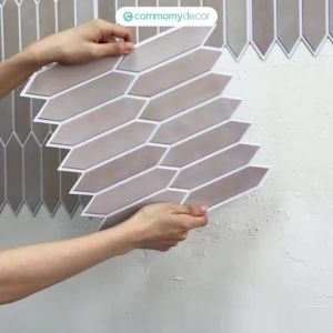 10 Pcs 3D Wall Panels Peel and Stick Backsplash Tiles Long Hexagon 3D Decorative Tiles for Interior Decor 30 X 30cm