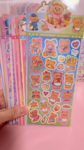 Cute Cartoon Colorful Laser Waterproof Material Decorative Stickers Chiikawa Unicorn Butterbear Stitch