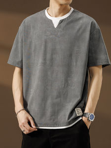 Casual Short Sleeve T-Shirt Mens Summer New Loose plus Size Trendy Brand Youth Student Half Sleeve Top Fashion Urban Anti-Wrinkle