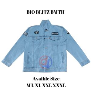 Jaket Jeans Bordir Pria M L XL XXL XXXL Denim Cowok Bahan Tebal Halus