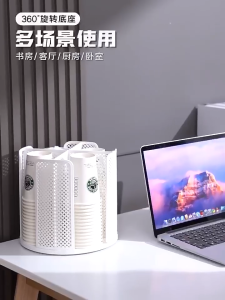 💖SG local stock💖Countertop Cup Dispenser papercup holder 360° Rotatable 4 Compartment Disposable Cups and Lids Holder