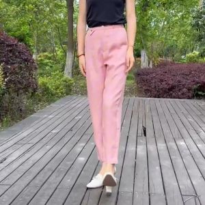 กางเกงขายาวทรงหลวมผ้าลินินสีขาวสำหรับผู้หญิง กางเกงขายาวทรงหลวมสไตล์ฮาราจูกุ ทรงสลิมฟิต ทรงหลวม ทรงลำลอง ทรงเข้ารูป