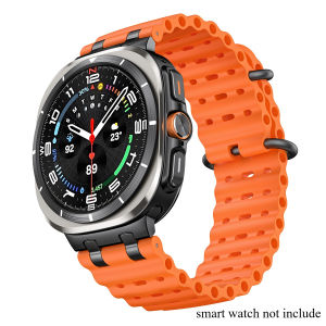 Silicone Sport Ocean Band for Samsung Galaxy Watch Ultra 2025/47mm Strap Replacement Bracelet with Metal Connector