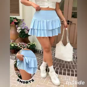 AA ..Summernew arrival polka dot cake pleated chiffon skirt womens short skirt high waist a-line skirt petites outfit 2026
