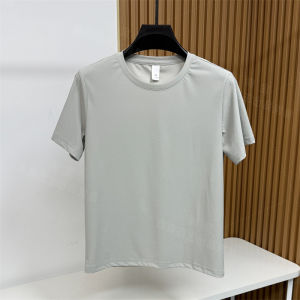 Áo Thun Tay Ngắn Mùa Hè Bằng Lụa Băng Nhung Nylon Thoải Mái Màu Trơn Cổ Tròn Thời Trang Thể Thao Thường Ngày Nhiều Màu Sắc