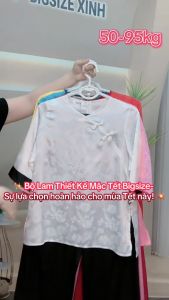 Bộ lam đi chùa bigsize 50-95kg pháp phục thiết kế chât gấm thượng hải mềm mịn đi chùa đầu năm