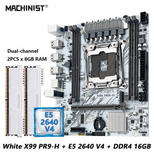 MACHINIST White X99 Motherboard kit set Optiona Xeon E5 2640 V4 LGA 2011-3 CPU DDR4 2*8G=16GB RAM NVME/SATA M.2 PR9-H combo