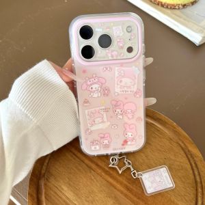 Sanrio | Korean INS Cute Polaroid Melody Phone Case For iphone 17 16 15 Pro Max 17 Pro Double-Layer Shockproof Camera Protective Cover