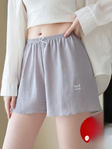 MiiOW | Cat Woman Ice Silk Shorts Womens Summer Lightweight Loose Breathable Home Pants Polyester Fiber Casual Home Scene