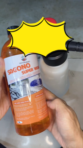 (TẶNG GĂNG TAY LÔNG CỪU 2 MẶT) COMBO 2 chai Xà Bông Rửa Xe Bọt Tuyết SAGONO SUPER WASH 1L MÙI CAM Thơm Bóng Bọt Dày Mịn