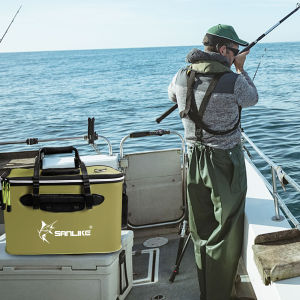 SANLIKE Live Fish Box Fish Barrel EVA Waterproof Material Water Container for outdoor activities Traveling Hiking Fishing Boating 40CM Live Fish Barrel