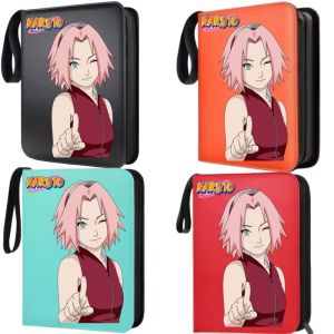 Bandai | 400pcs High-capacity 4palace grids Zipper Card Binder Anime Naruto Trading Card Album Holder for TCG Cards PU Collection Case