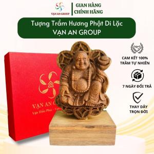 Tượng Phật Di Lặc Vạn An Home tượng Phật phong thủy bằng trầm hương tự nhiên để bàn làm việc bàn thờ xe ô tô cầu bình an tài lộc