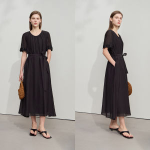 AMII | Summer Casual Office Long Loose Lyocell Dress