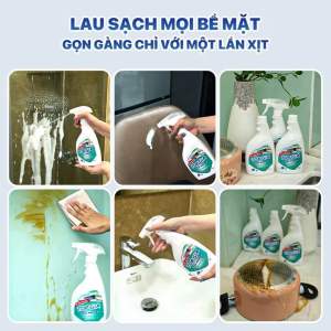 Sku229- Set 3 Chai xịt tẩy đa năng Top Gia tẩy các vết bẩn cứng đầu trên mọi vật dụng