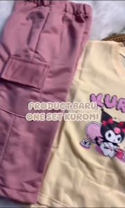 baju anak perempuan kece 1-12 tahun motif kuromi cargo baju anak perempuan lucu terbaru