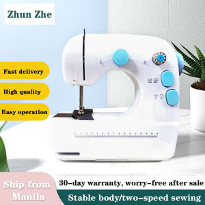 【ALL FLYING】Sewing Machine 309 Portable Mini Electric Portable Sewing Home Speed Adjustable With Pedal Automatic Stitches Blue