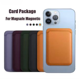 For Magsafe Magnetic Soft PU Leather Card Holder Clip For Magsafe IPhone 16 15 14 13 Pro Max Card phone Bag Adsorption