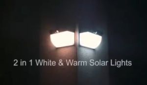 โคมไฟพลังงานแสงอาทิตย์กลางแจ้ง SLGOL 2-in-1 แสงสีขาวอบอุ่น 104 LED เซนเซอร์ตรวจจับการเคลื่อนไหวของแสงอาทิตย์ 2200 mAh