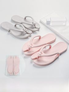 Foldable Slippers Travel Portable Bathroom Bath Non-Slip Womens Business Trip Eva Flip Flops Non-Disposable