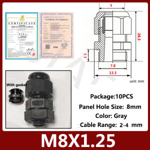 10PCS Waterproof Cable Gland M8 M12 M16 M20 Nylon Plastic IP68 Cable Connector Black & White Seal Joint Fixing